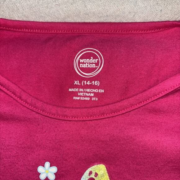 Wonder Nation Pink Sequin Butterfly Top Girls Size XL (14-16) - Picture 4 of 6